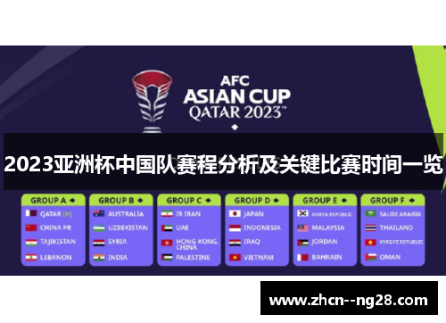 2023亚洲杯中国队赛程分析及关键比赛时间一览